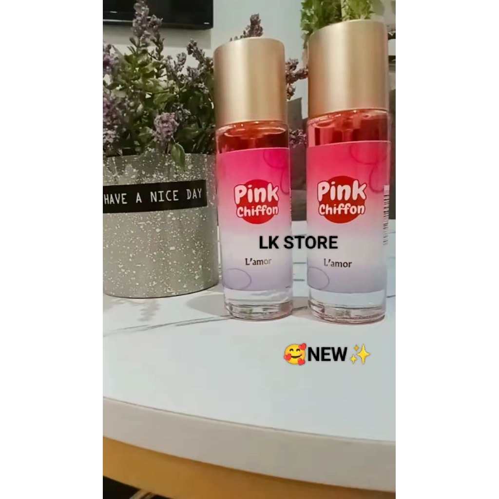 PARFUM L'AMOR BPOM (NON ALKOHOL) TERMURAH NEW VARIAN PINK CHIFFON