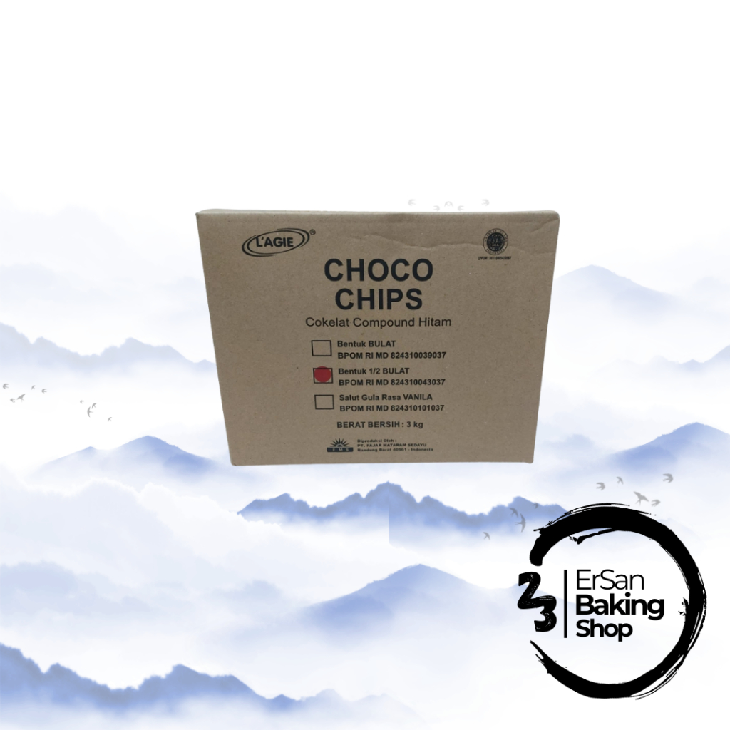

Chocochips 1/2 Bulat Lagie/Chocochip Setengah Bulat/Butir Coklat Lagie Repack 500gr 250gr 100gr