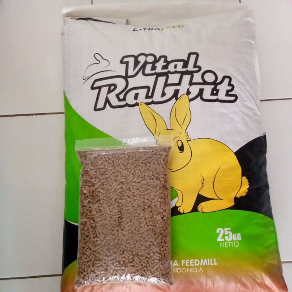 Pelet Kelinci - Vital Rabbit 1 Kg - Repack Pelet Kelinci Vitalrabbit