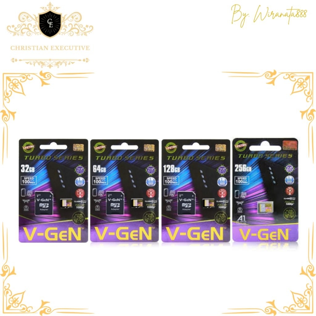 V-Gen turbo series micro SD PLUSS ADAPTER 32GB/64GB/128GB/256GB kartu memory plus adapter