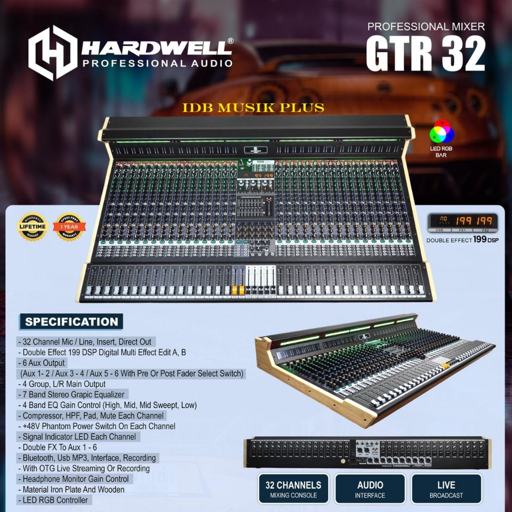 Mixer Audio 32 Ch Hardwell GTR32 GTR 32 Original