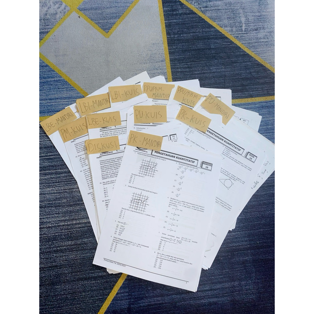 Ratusan Lembar Soal UTBK-SNBT PROSUS INTEN 2025