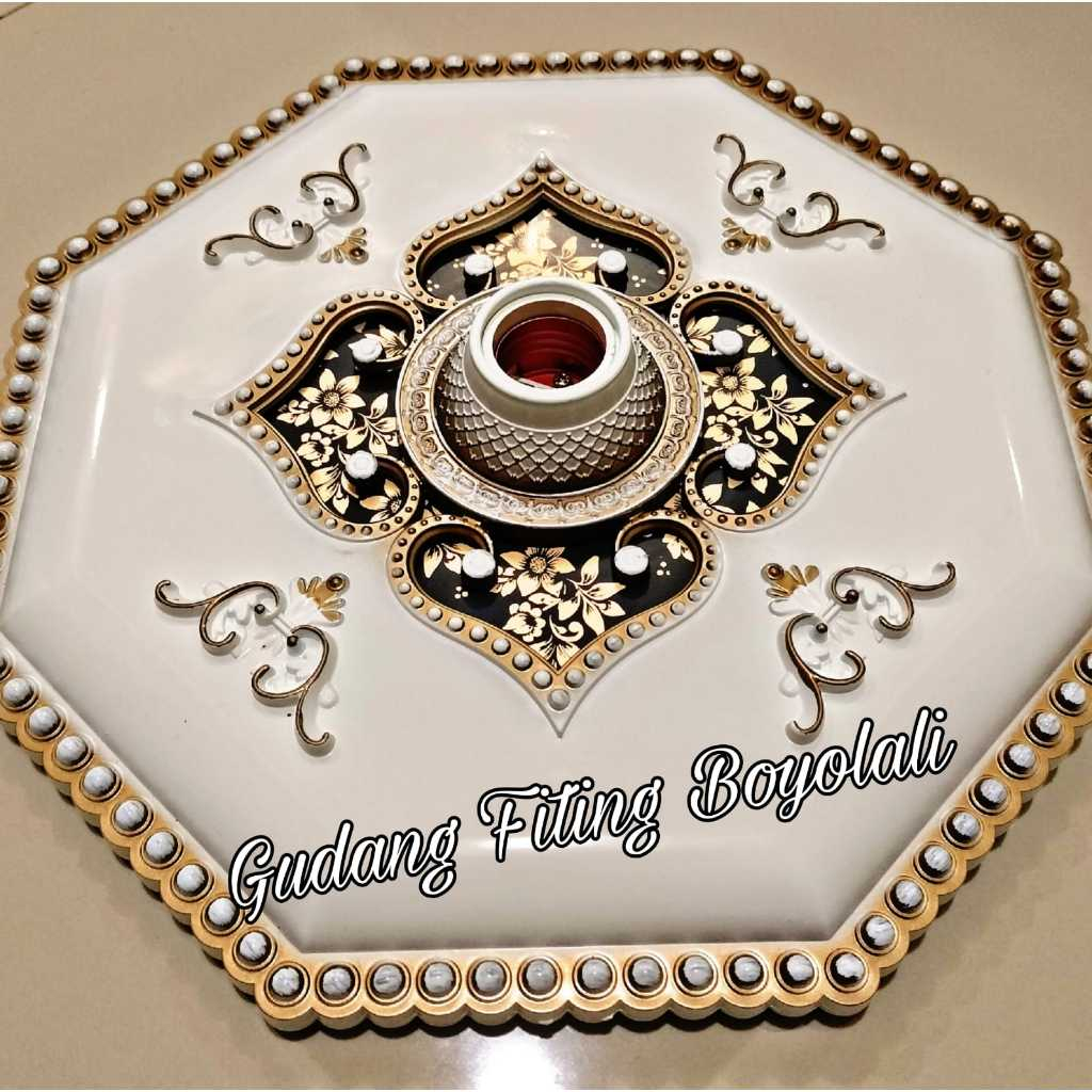 FITING HIAS PLAFON GYPSUM PVC/GRC / FITING LAMPU TEMPEL PLAFON /FITING LAMPU ORNAMEN 30CM..