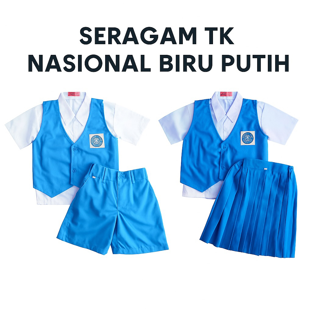 SERAGAM TK NASIONAL BIRU PUTIH PENDEK
