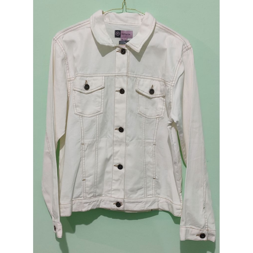 JAKET DENIM WHITE NEVADA