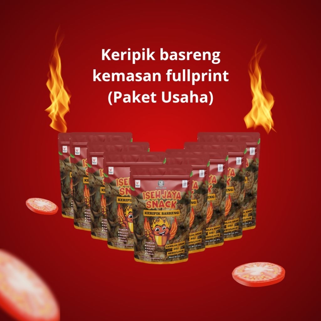 

Keripik Basreng Pedas Daun Jeruk PAKET USAHA kemasan standing pouch | by iseh jaya snack
