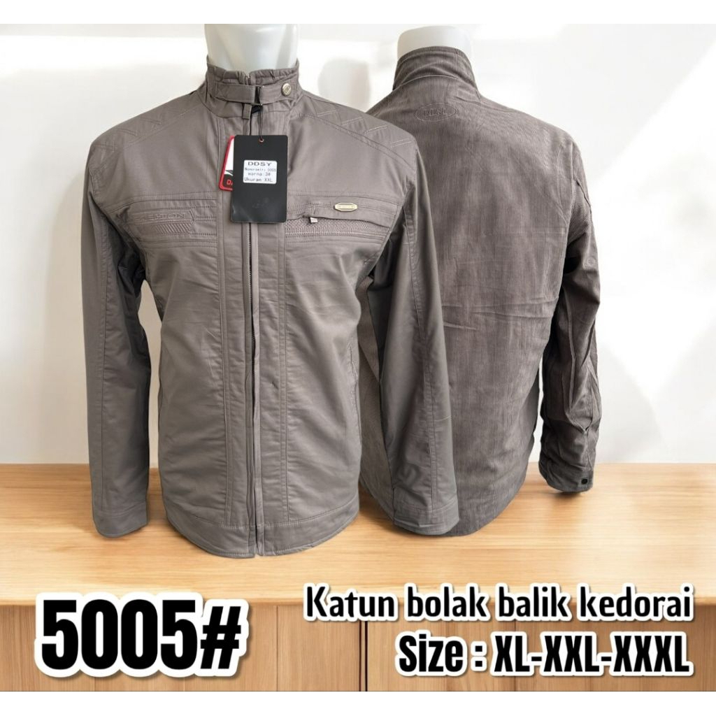 jaket bolak balik katun kodorai import
