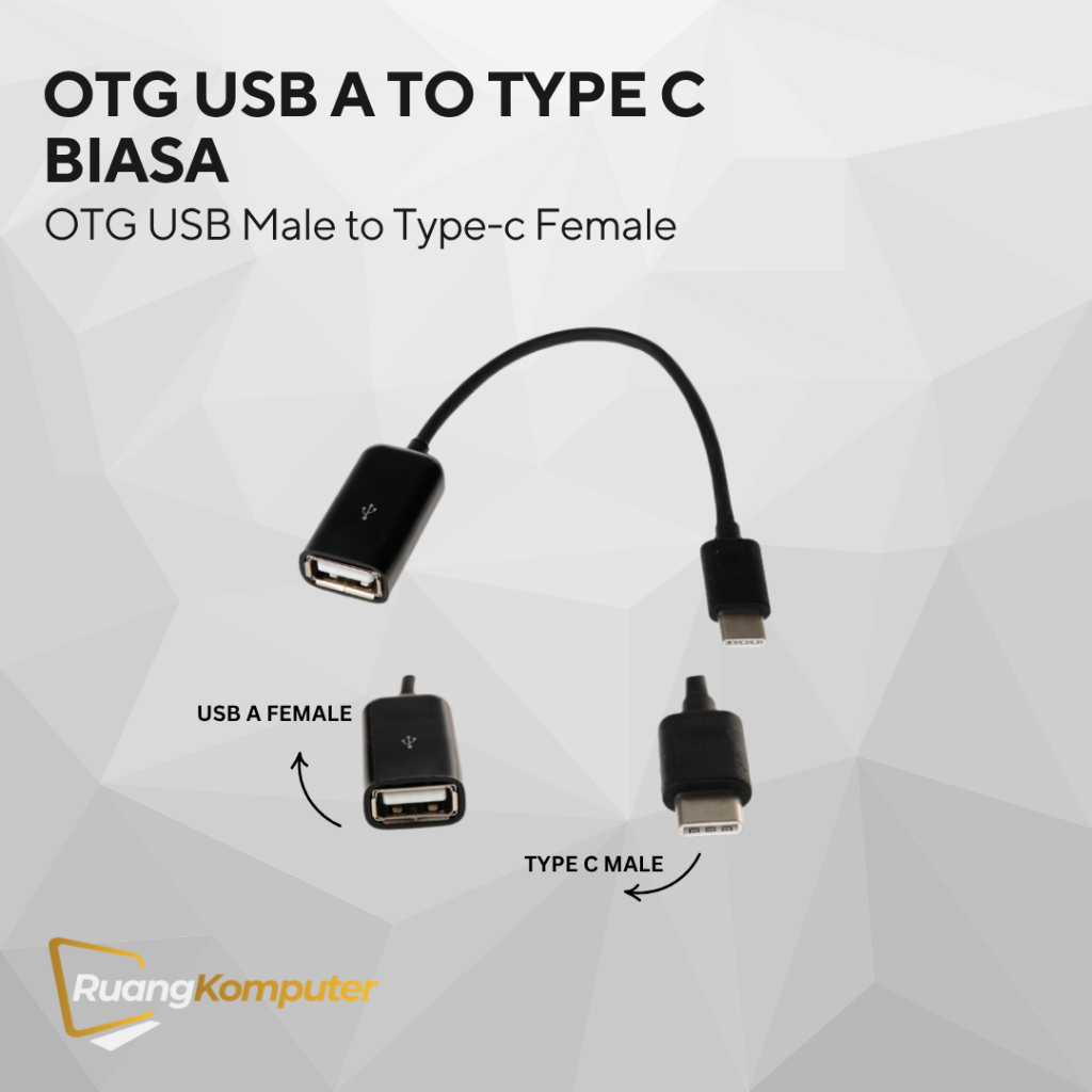 OTG KABEL TYPE-C MALE TO USB A FEMALE ADAPTER CONVERTER TYPE C TO USB PENYAMBUNG