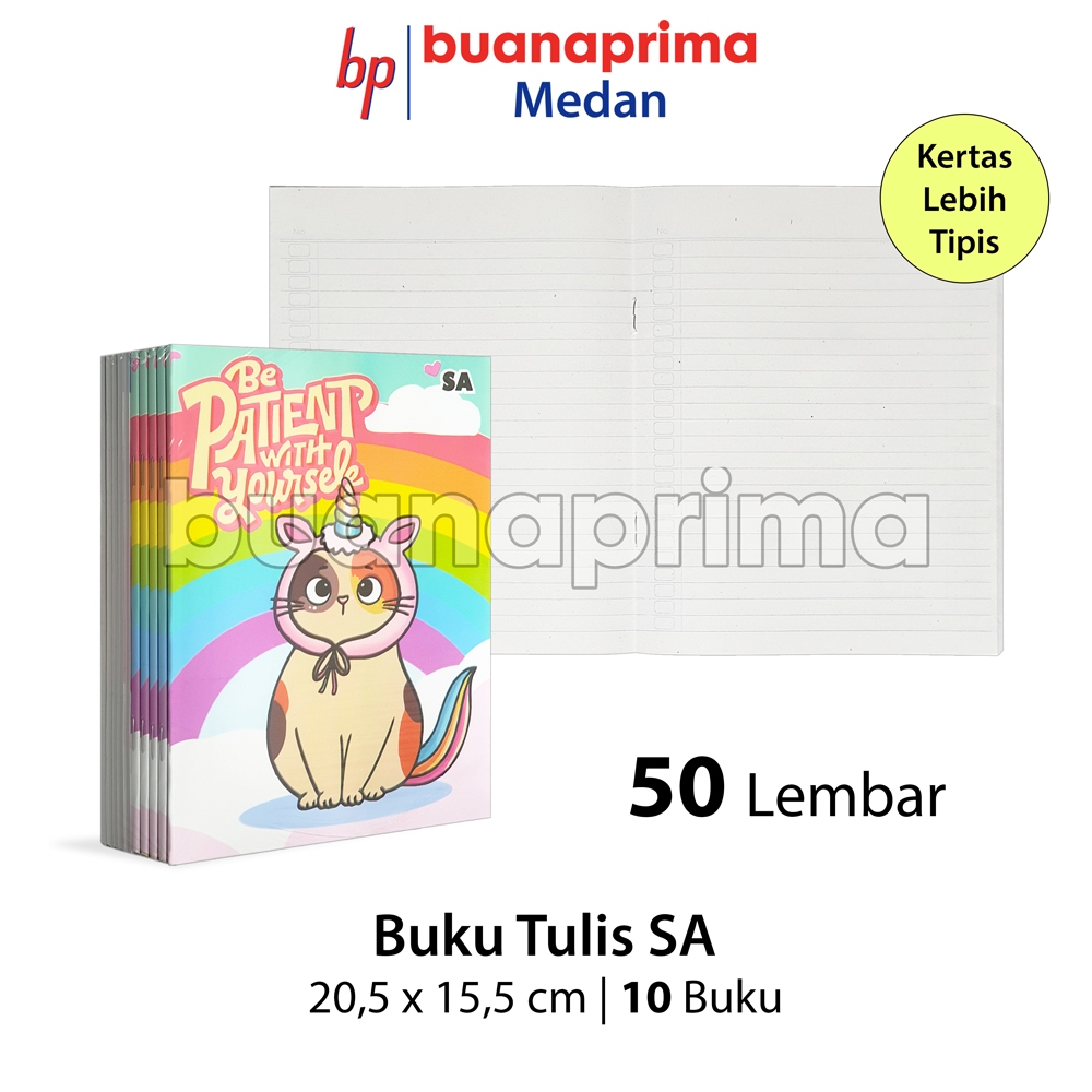 

Buku Tulis PENDEK MURAH 50 Lembar 1 Pack isi 10 Buku Notebook Sekolah Termurah A5 Kwarto