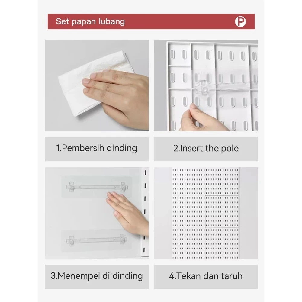 Arwana_Berry Pegboard Papan Dinding Tempel Pegboard Dekorasi Rak Gantung Dinding Pegboard Dinding