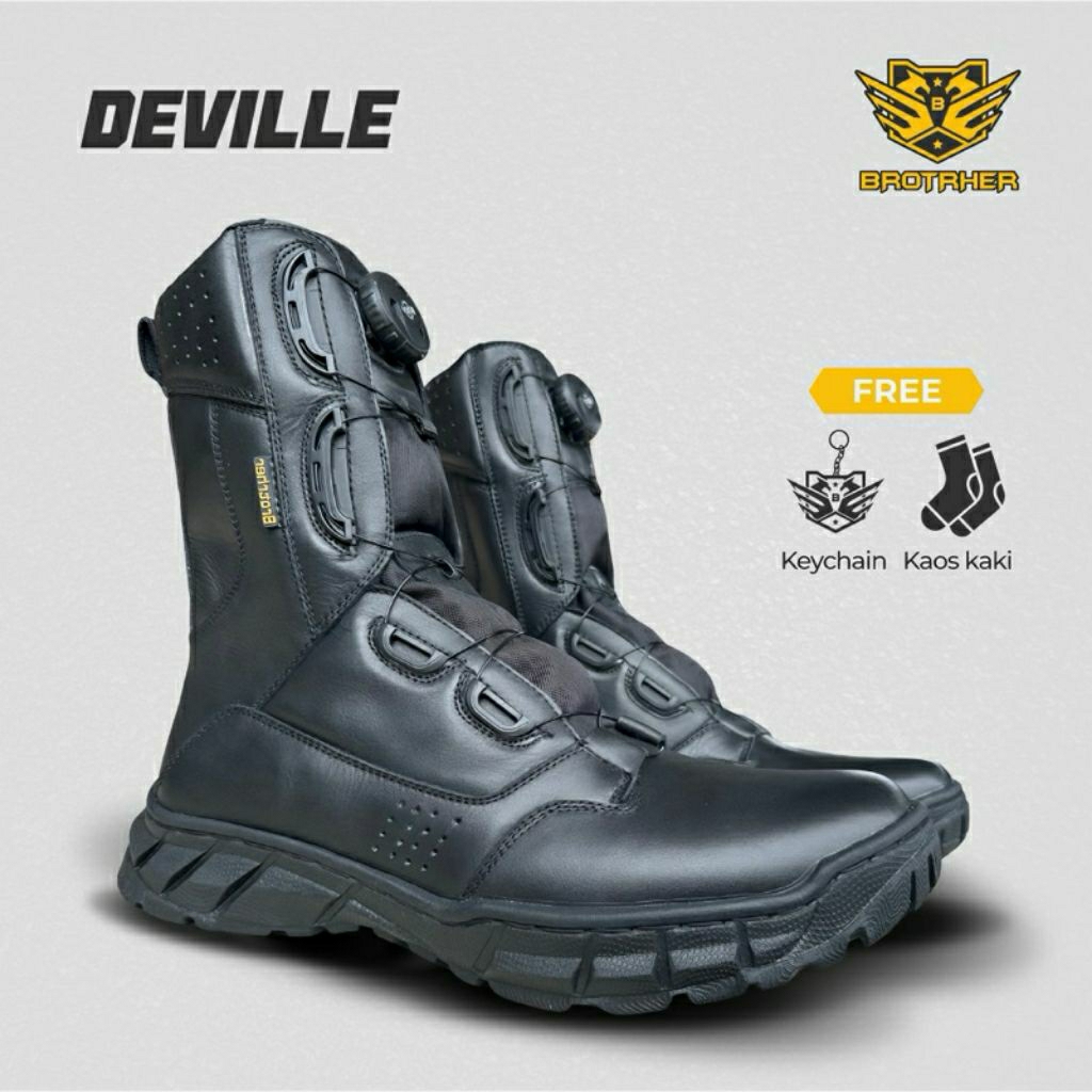 BROTHER FITGO DEVILLE doff dan kilap  sepatu boots tali putar pdl