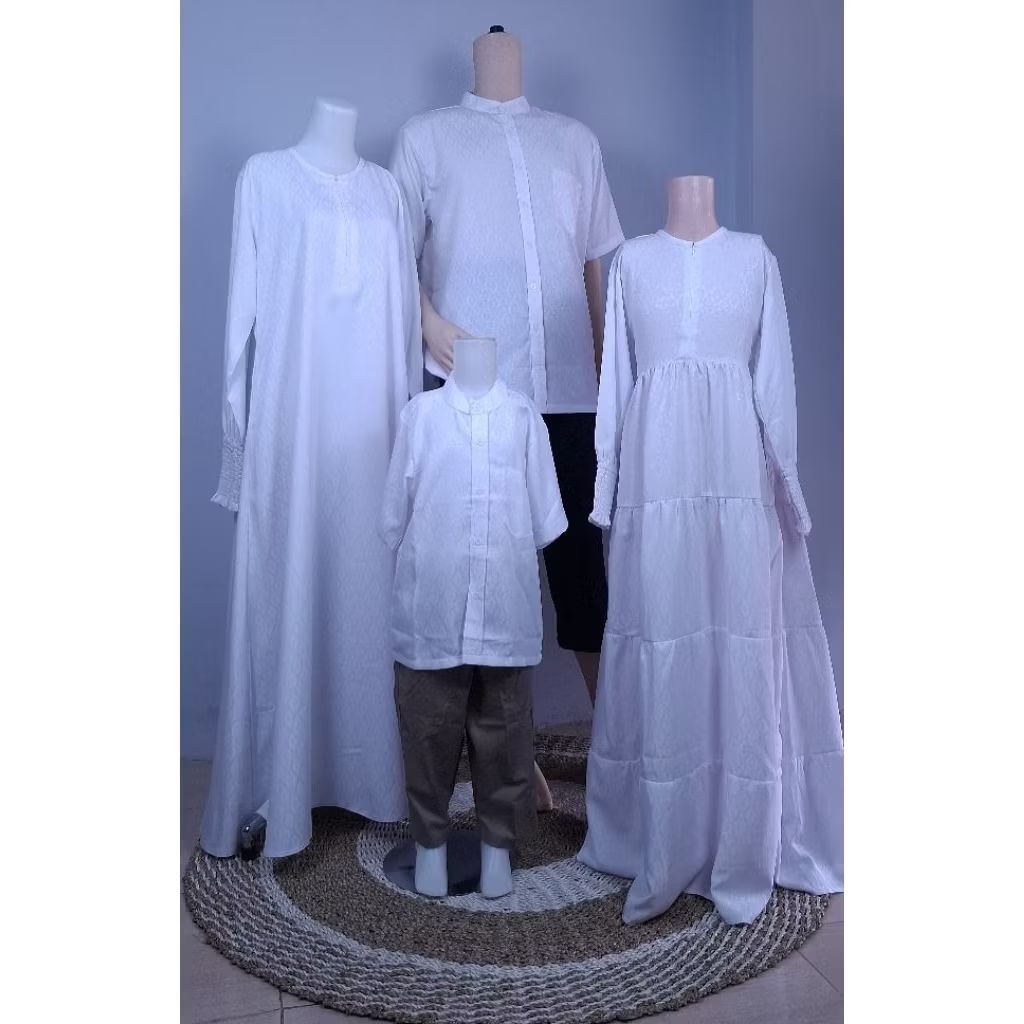 Sarimbit keluarga Yukata putih / baju couple keluarga