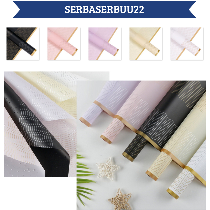 

Isi 20 LEMBAR Kertas Buket Bunga Motif List Gold Cellophane Flower Wrapping Paper Varian List Gold Florist KB067 SS22