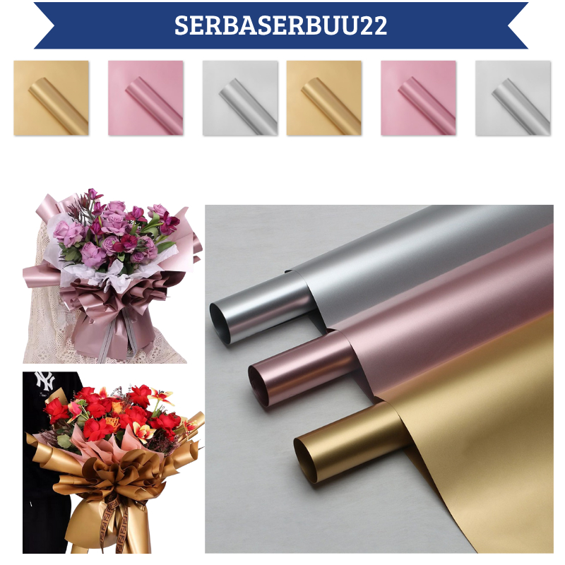 

Kertas Buket Bunga Warna Metalik Metal Flower Wrapping Paper Metal Colored Film KB081 SS22