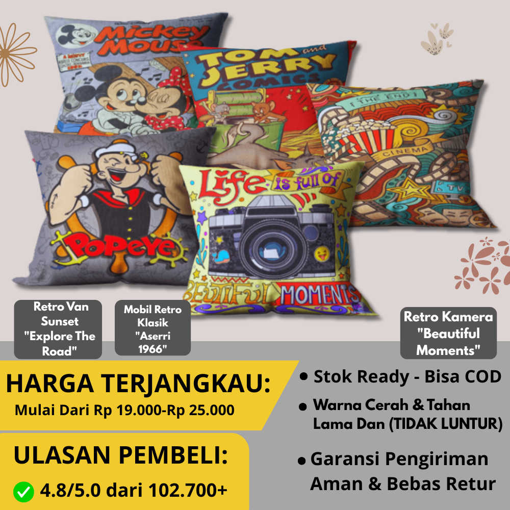 SARUNG BANTAL PRINTING MOTIF  RETRO - Desain Unik & Nostalgia Era 60-90An Penuh Warna Dan Ceria-
