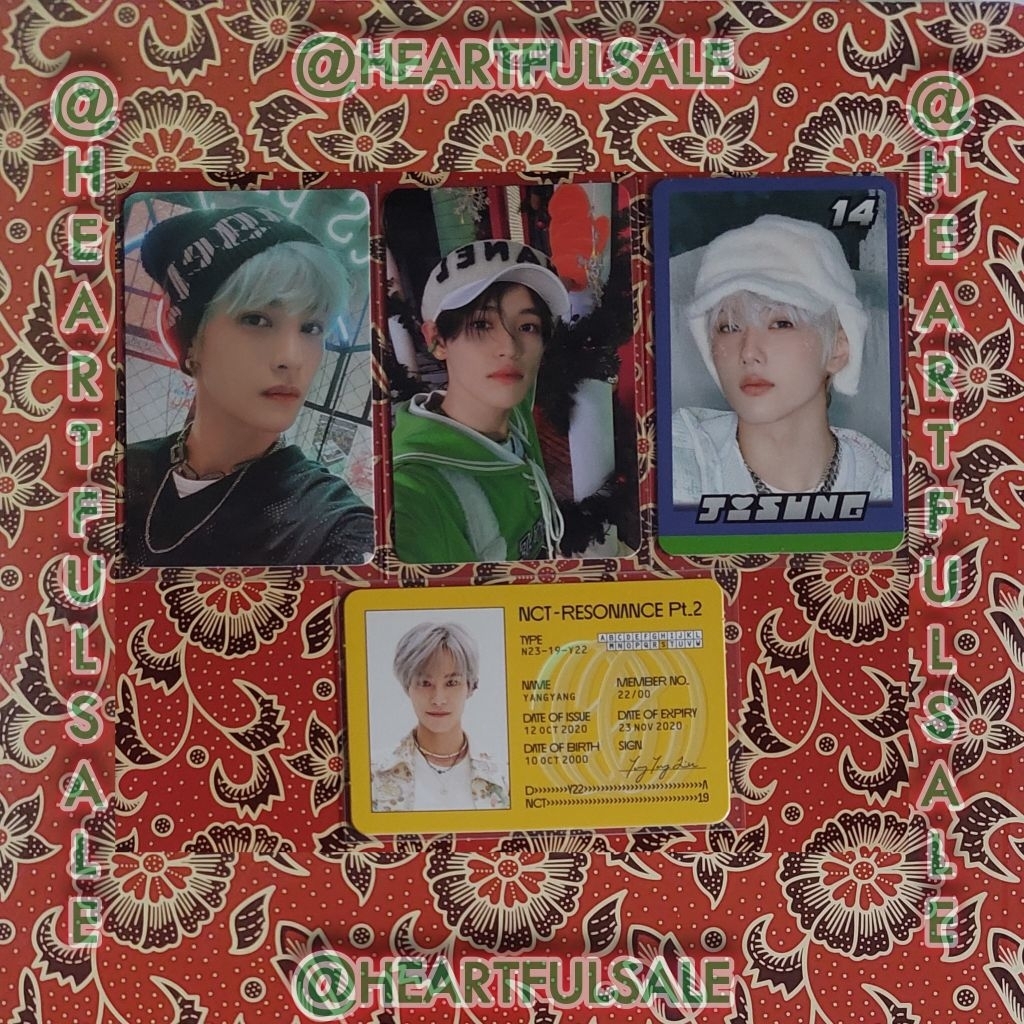 BELI = 100% DONASI UNTUK PALESTINA | PC PHOTOCARD TC TRADING CARD ID CARD YANGYANG CHENLE JISUNG UNI