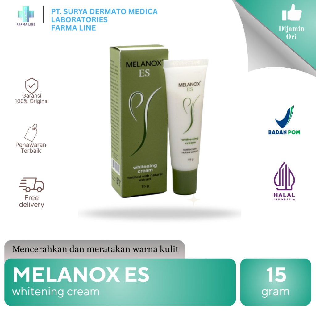 Melanox ES Cream 15gr | Pelembap Untuk Menyamarkan Noda/flek Hitam di Wajah