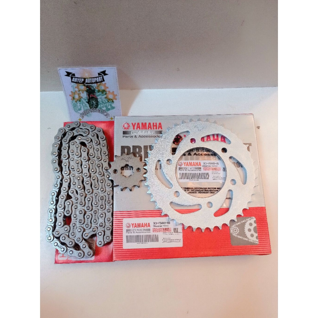 GEAR SET+RANTAI ASSY YAMAHA VIXION OLD LAMA (3C1) KUALITAS ORI