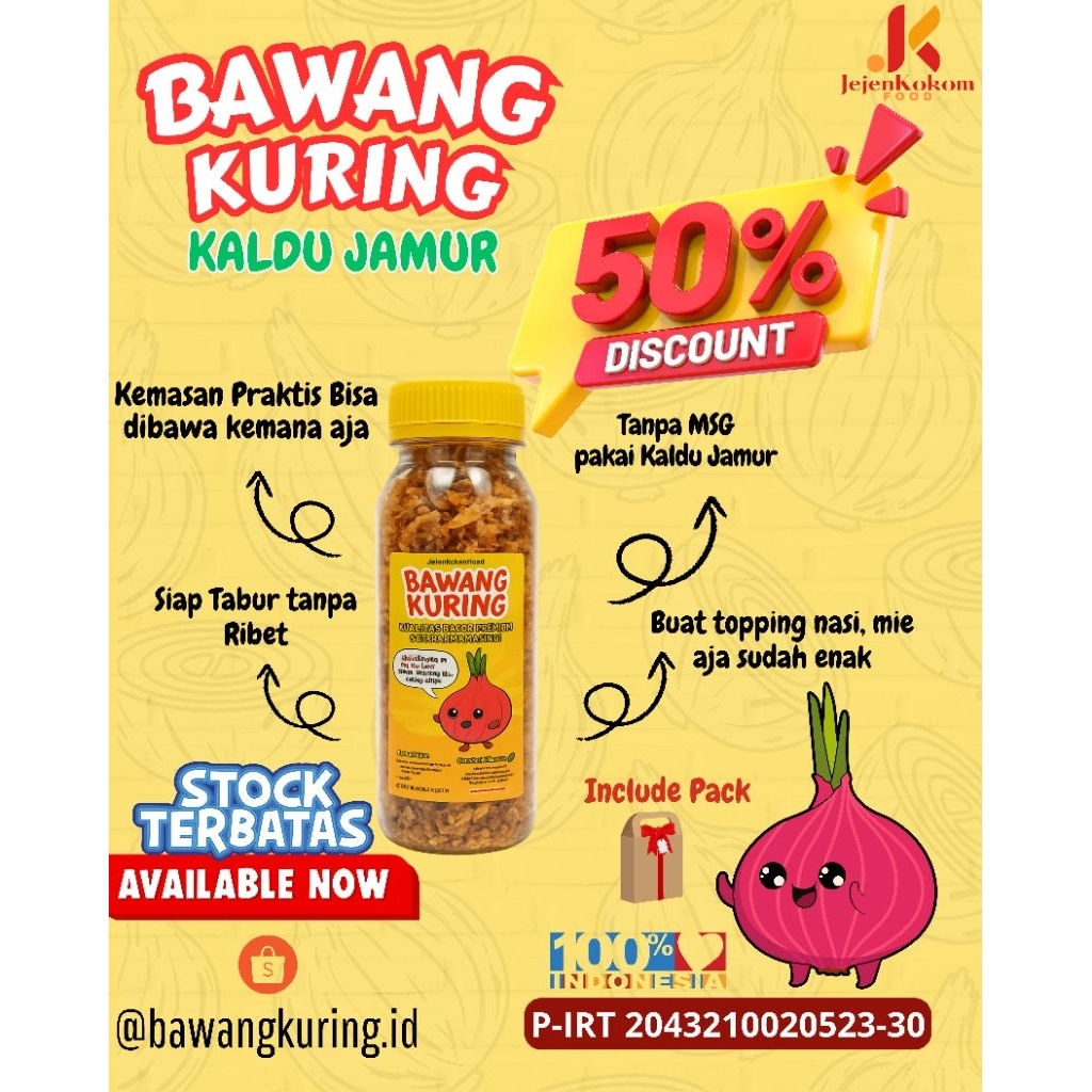 

Bawang Goreng Kuring Kaldu Jamur 70gr