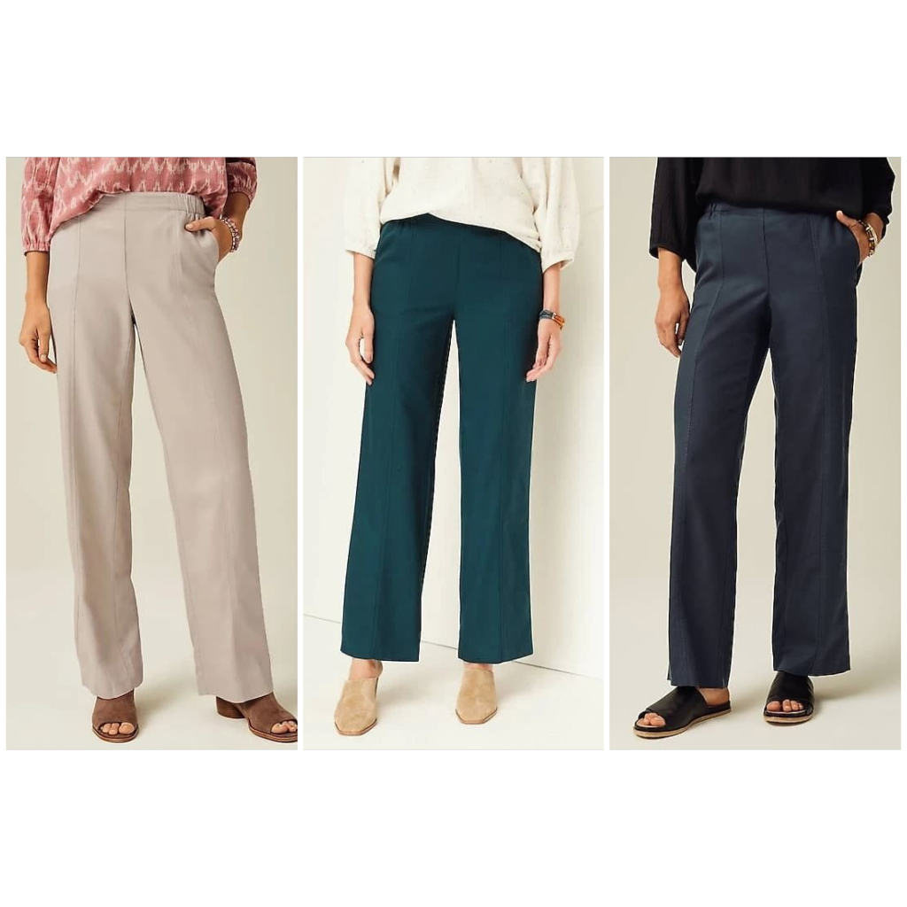 Celana J. Jill Pure Jill Seamed Wide-Leg Pants