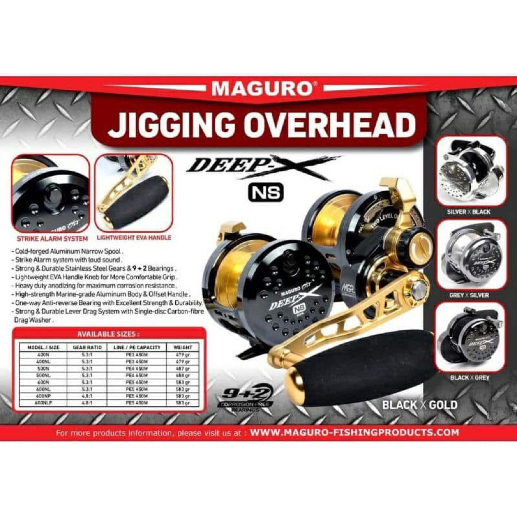 REEL OVERHEAD MAGURO DEEP X NS 400 500 600 hanlde kanan dan handle kiri