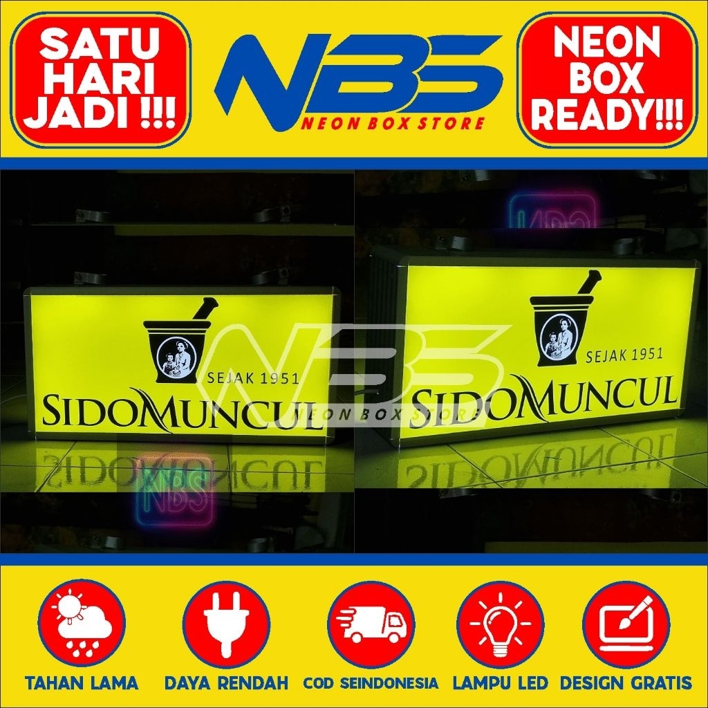 NEON BOX AKRILIK FRAME (SIDOMUNCUL) UKURAN 30x60 CM