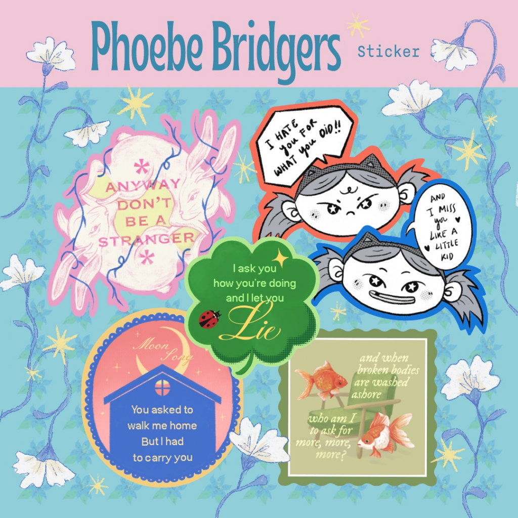 

Sticker Pack Phoebe Bridgers Motion Sickness Scott Street Moon Song