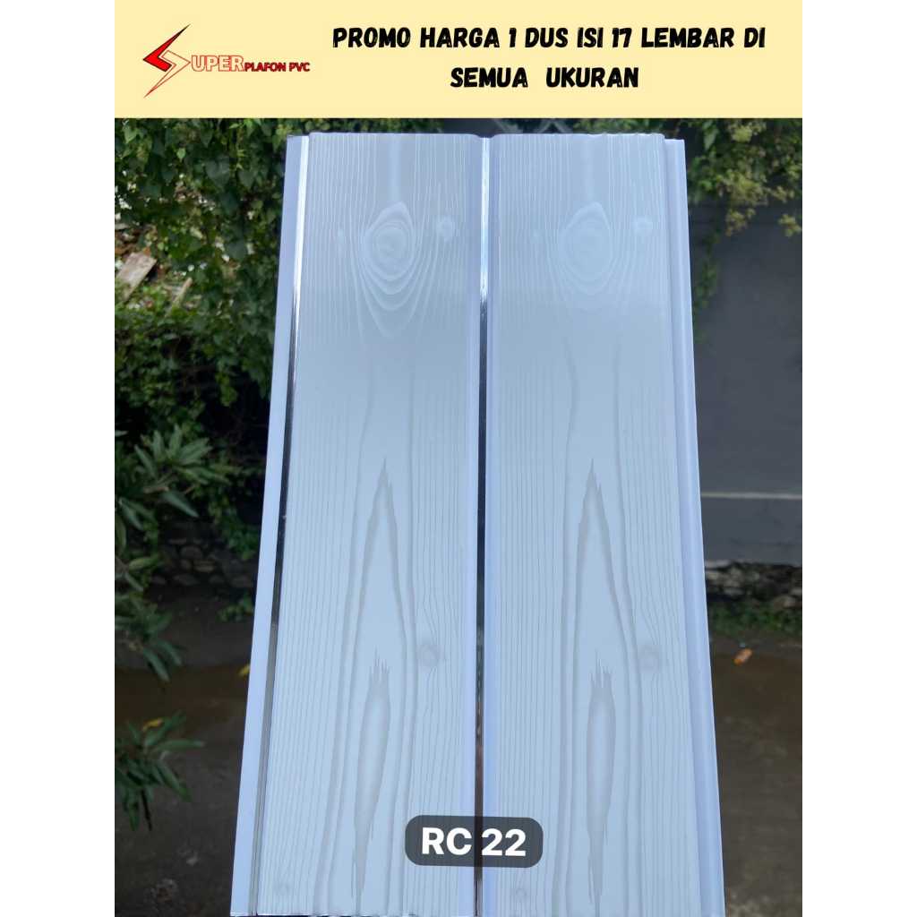 [PROMO] 1 Dus Plafon Pvc 7mm RC22 Putih Polos Glossy isi 15lbr Plavon Murah Tebal 7mm