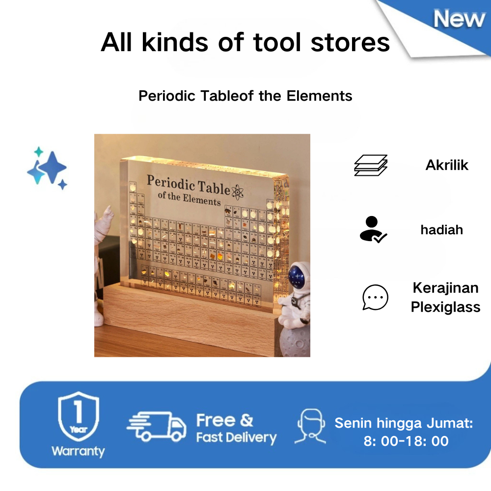 

Periodic Table Transparent Acrylic Elements Display Crystal Element Crafts Display Cards