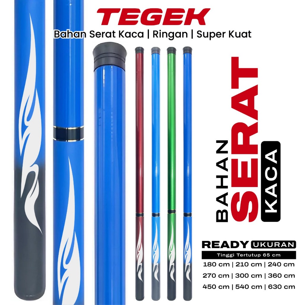 Joran Tegek Portable Dragon Style Bahan Full Fiber Joran Pancing Teleskopik Lentur Ringan Kuat