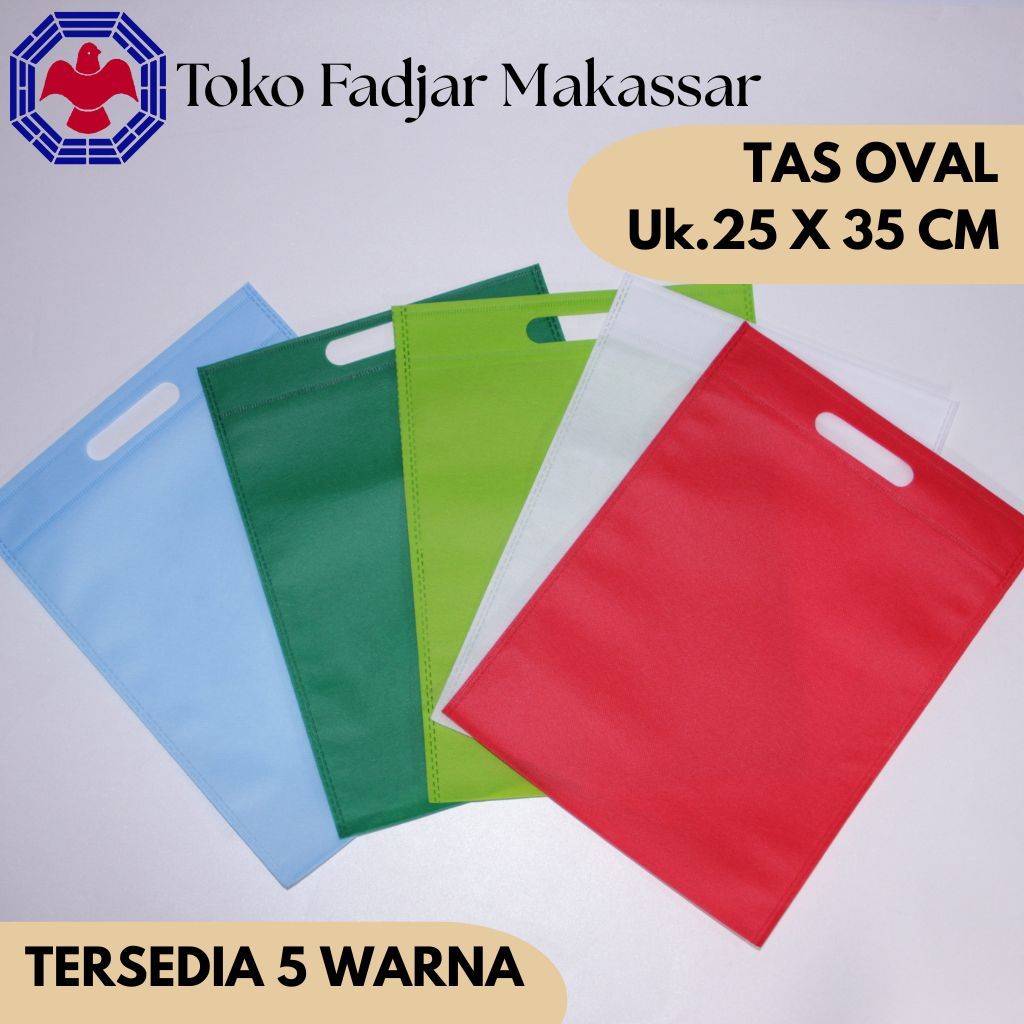 

Tas Spunbond Oval Ukuran 25 cm X 35 cm - 1 BKS (20 pcs)