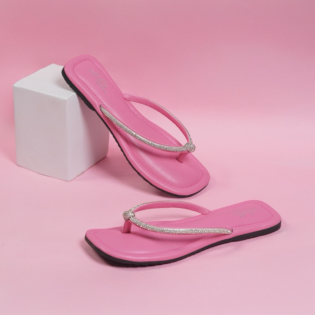 chills sandal wanita zaira variasi tali mutiara elegan/sandal flatforms/sandal empuk dan nyaman