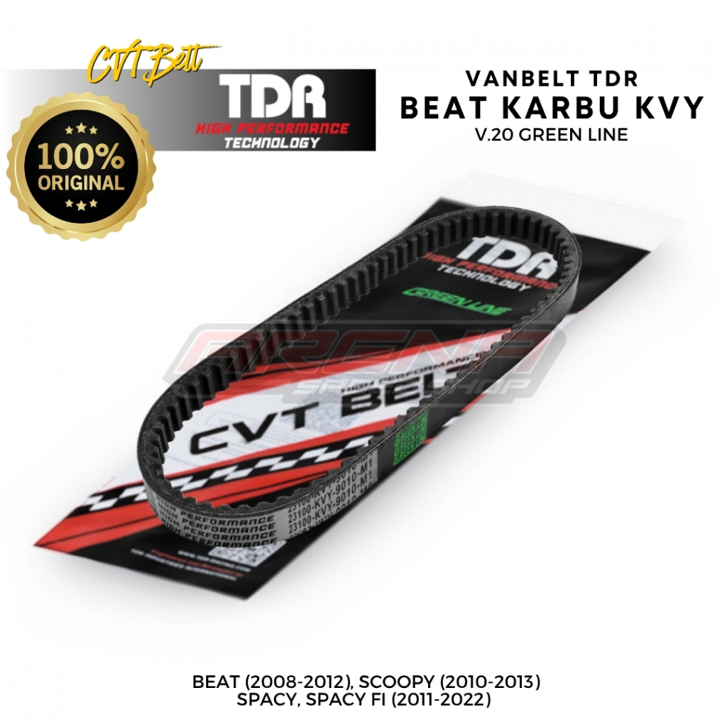 TDR CVT Van Belt V.20 Green Line Beat KVY V-Belt Beat Scoopy Karbu Vanbelt Racing Original TDR