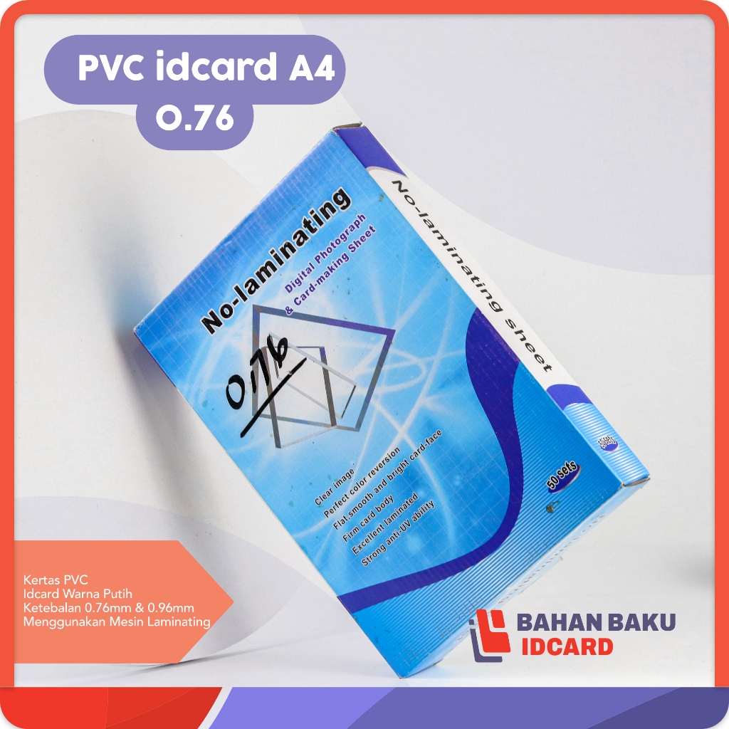 

PVC ID CARD INSTAN PREMIUM / Kertas pvc instan printing inkjet ukuran A4 bahan idcard instan putih gold silver ukuran a4 0,76 & 0,96