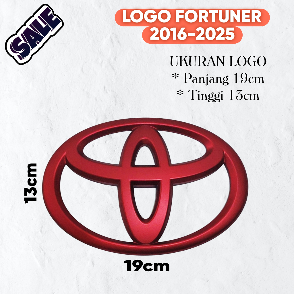 Logo Toyota Fortuner 2016-2025/ Logo Depan/ Logo Belakang Fortuner/ Logo Red Doff