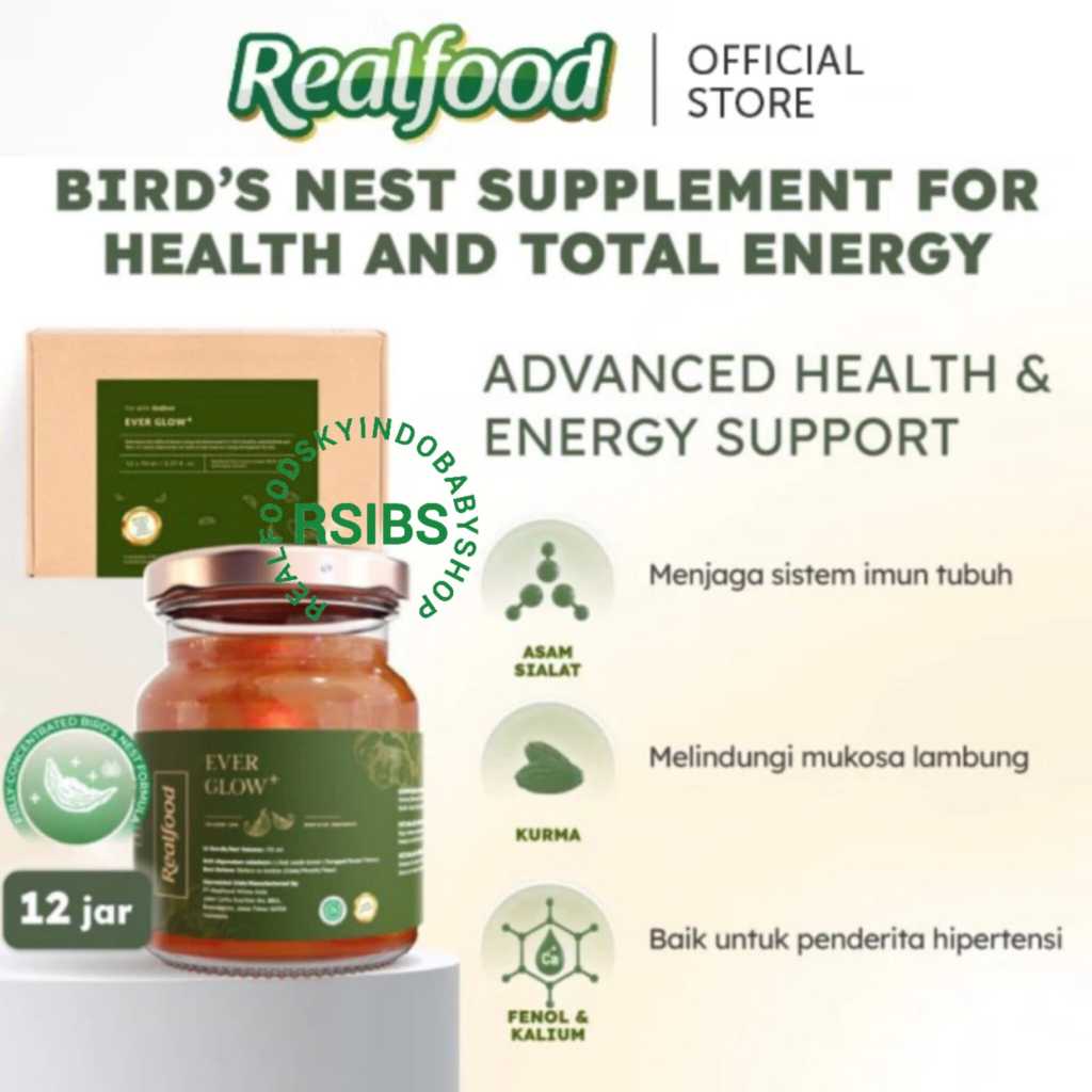 

Realfood Ever Glow Plus Rasa Kurma 12 Jar ( Minuman Sarang Burung Walet ) Bersertifikat Bpom Halal