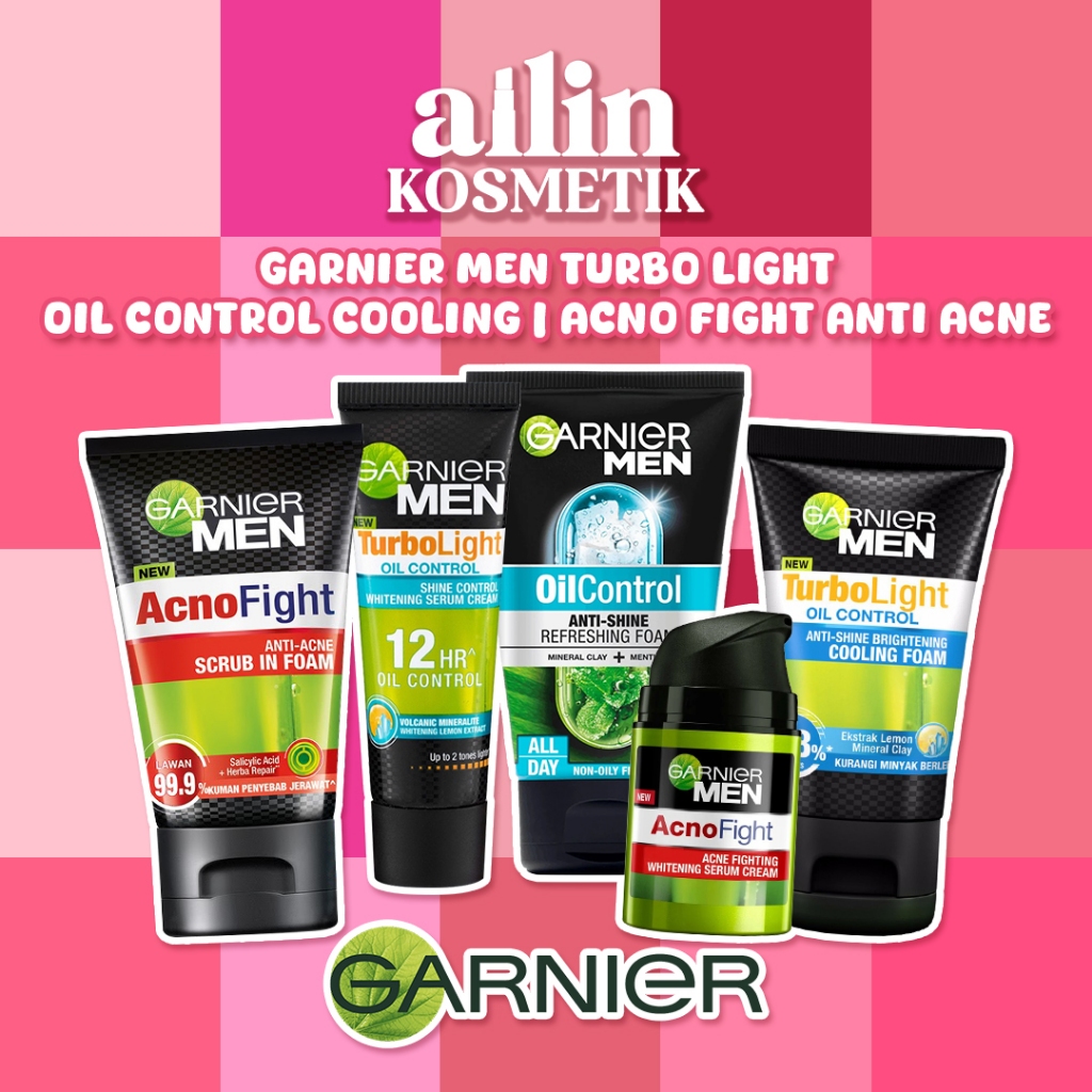 AiLiN | GARNIER Men Turbo Light Oil Control Cooling | Acno Fight Anti Acne | Perawatan Wajah Pria
