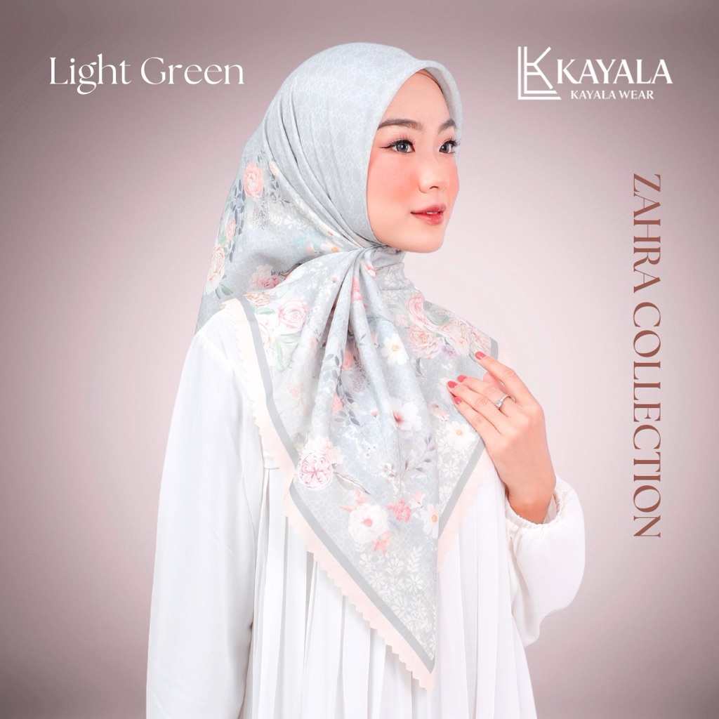 KAYALA WEAR | Jilbab Motif Zahra Collection Kerudung Segi Empat Hijab Scarf bahan Voal Premium - LIG