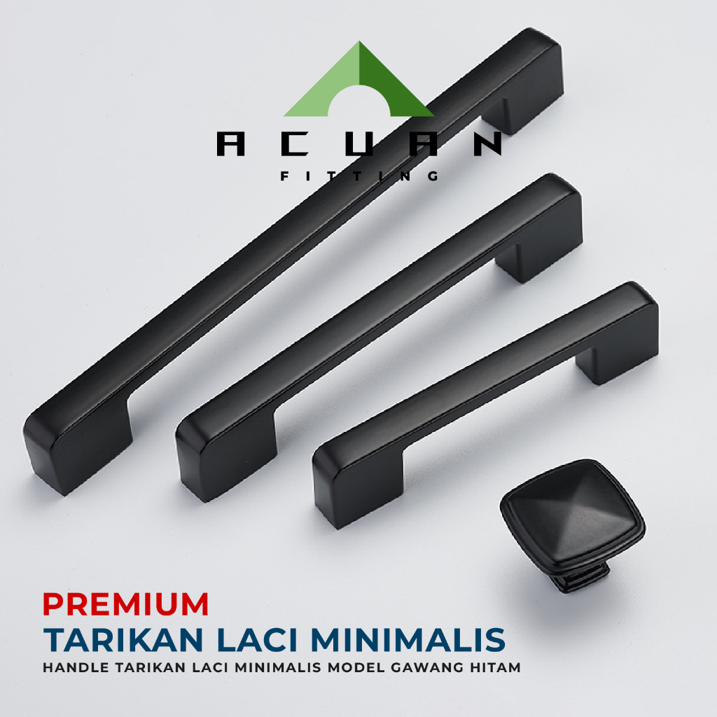 tarikan laci minimalis hitam - gagang handle lemari aluminium - handle laci - handle lemari
