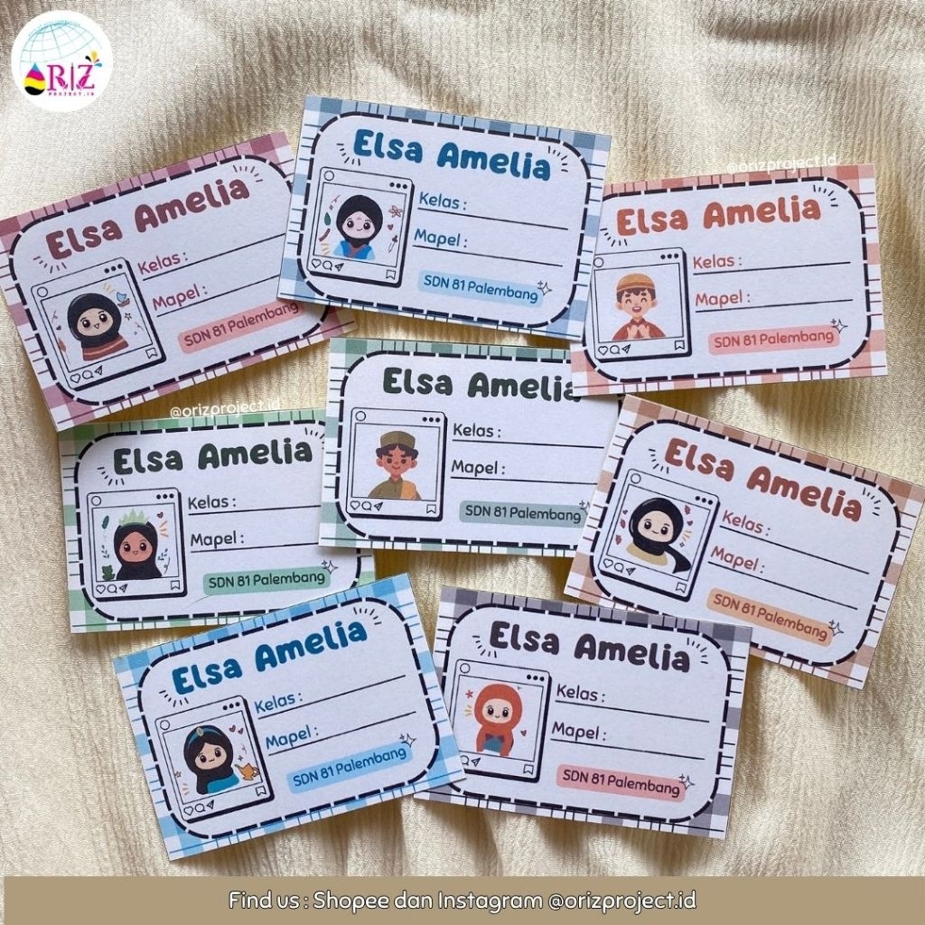 

[ISI 18] STICKER NAMA CUSTOM - INSTA SERIES STIKER LABEL NAMA ANAK SEKOLAH