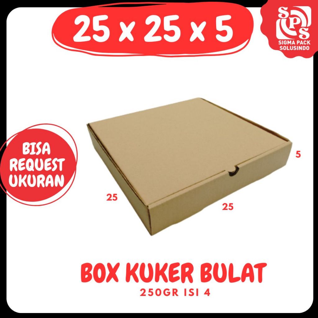 

kardus 25x25x5 LD Box pizza polos Dus Packing box 25x25x5 Kemasan zigma shop