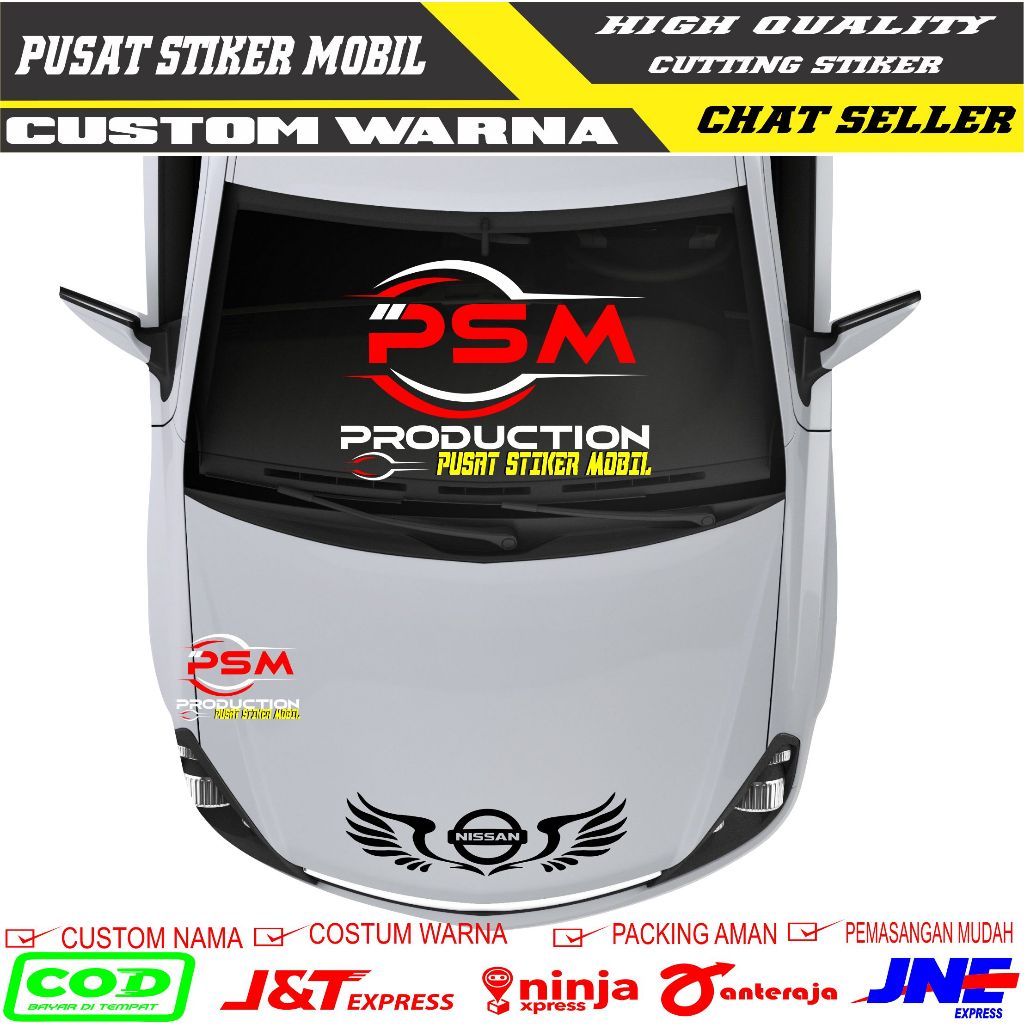 Stiker Laser Mobil Nissan Sayap Malaikat Reflektif Tinggi Logo Sesuai Merek Hologram 3D