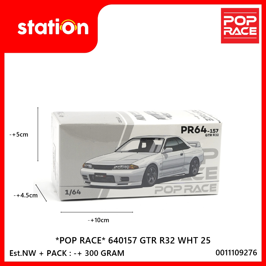 POP RACE 640157 GTR R32 WHITE 25 - DIECAST
