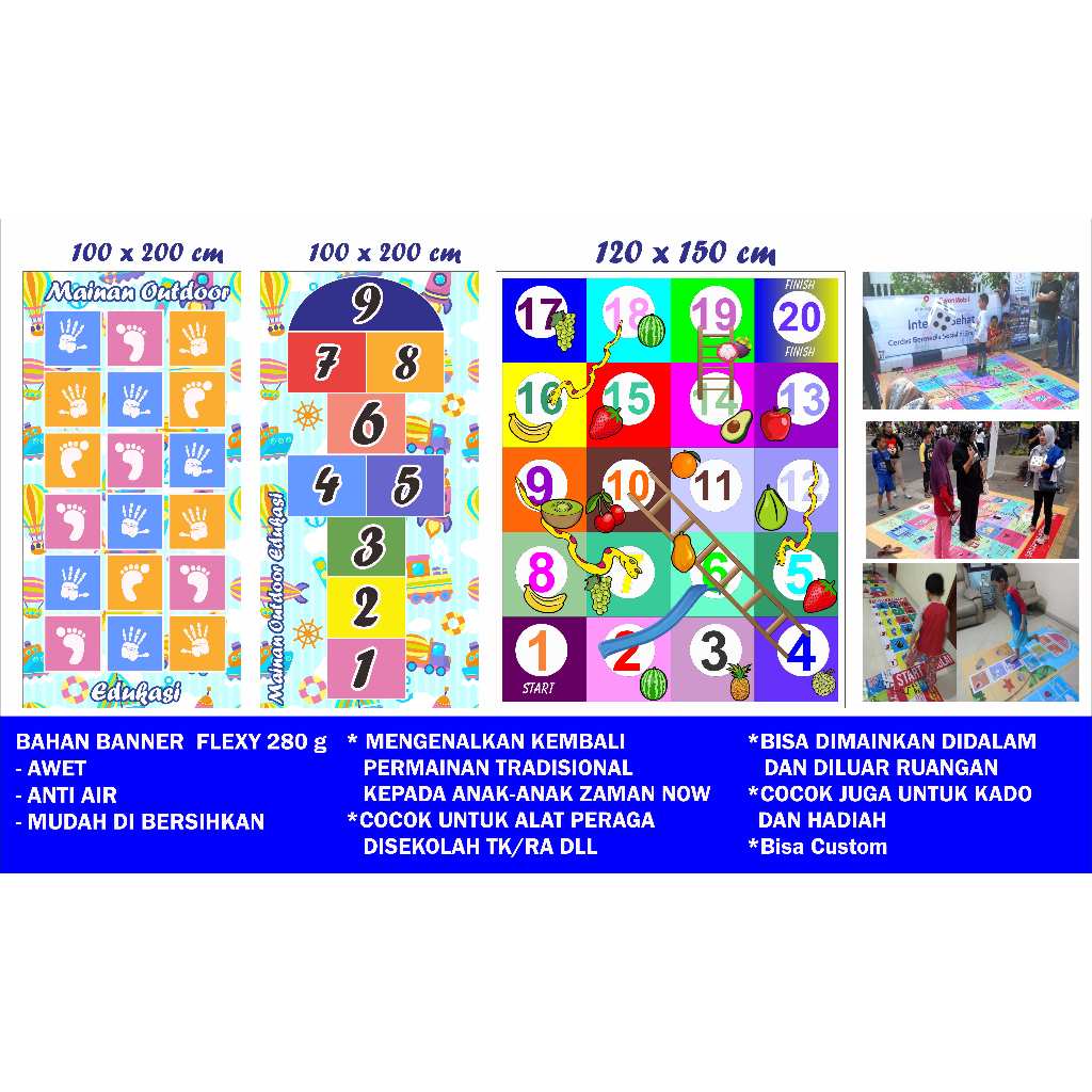 SPANDUK/BANNER ENGKLEK MAINAN EDUKASI ANAK TK/RA/PAUD/ DLL