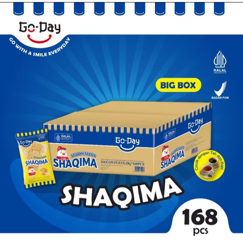 

Go-Day Shaqima Sesame Seeds Bar 1 Dus Isi 168 Pcs