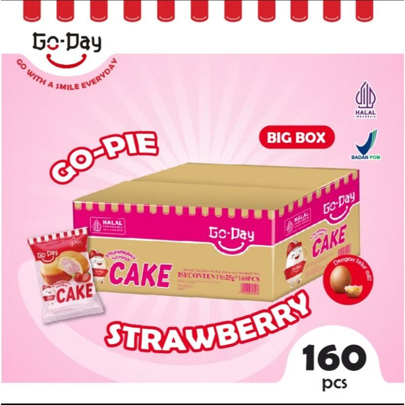 

Go-Day Go-Pie Strawberry Cake 1 Dus Isi 160 Pcs