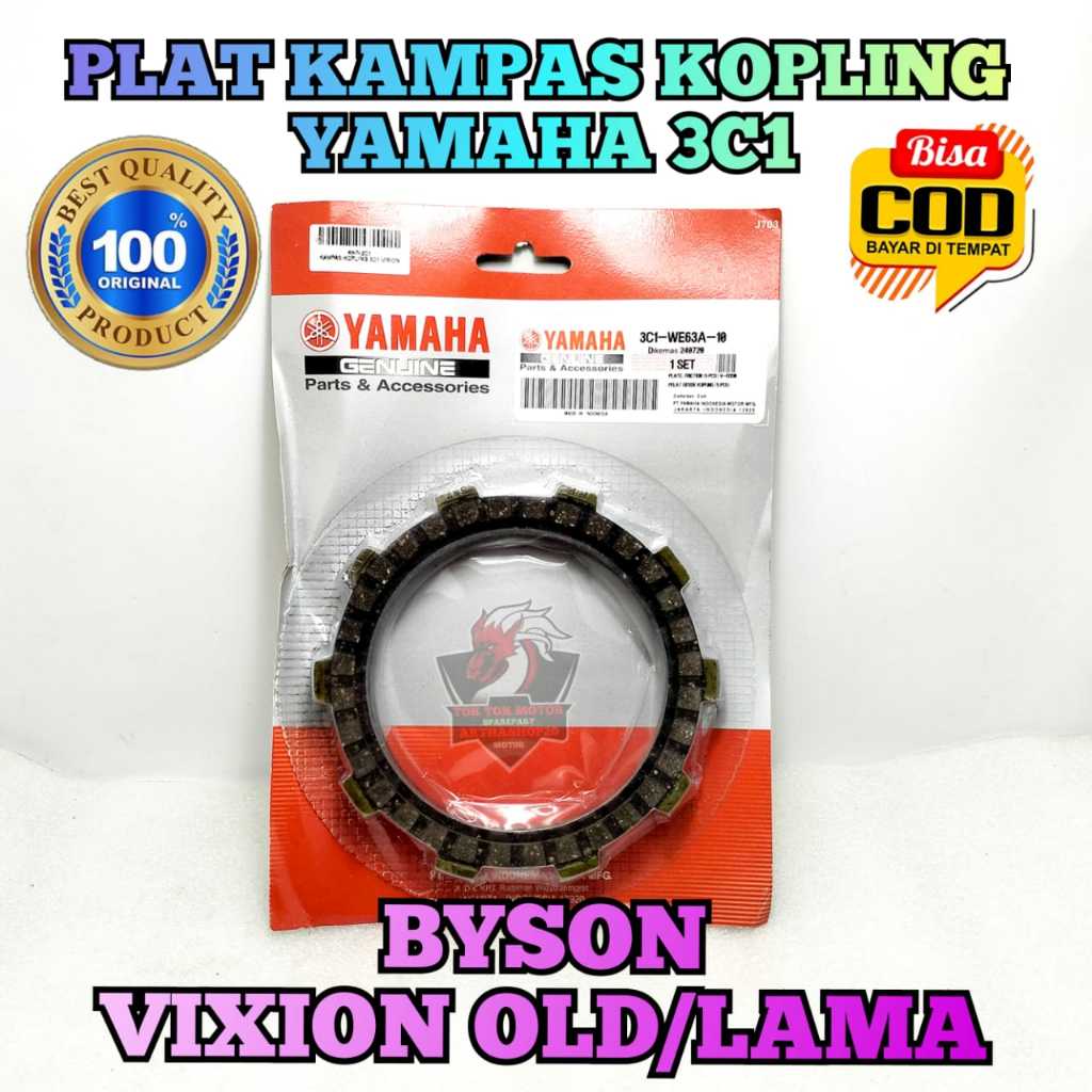 Kampas Kopling set 3C1 Asli Original Motor Yamaha Vixion Old / Lama , Scorpio P , Scorpio Z , Byson 