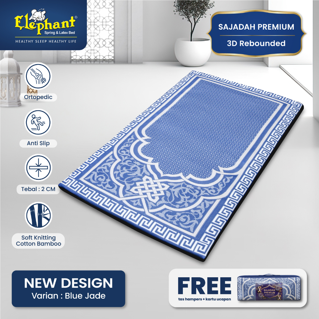 Elephant Sajadah Premium 3D Rebounded / Sajadah Tebal