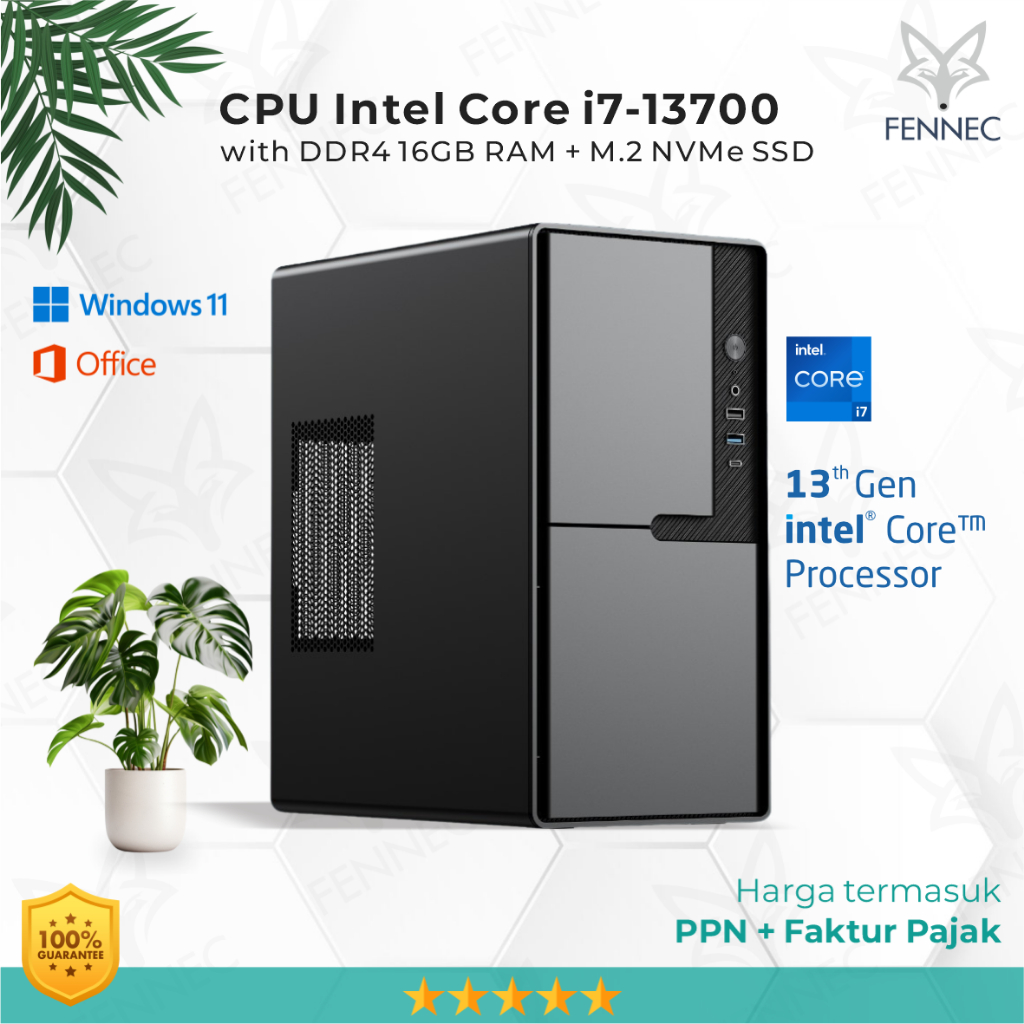 CPU PC Komputer Intel Core i7-13700 Gen-13 RAM 16GB SSD Rakitan Office