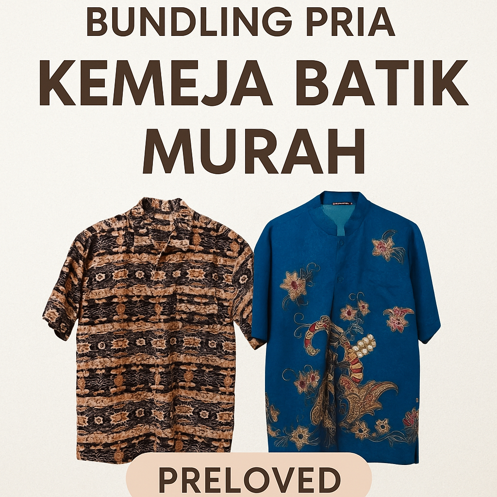 Bundling Batik Pria Preloved/Batik Pria/Batik kondangan/Kemeja Batik Pria